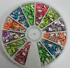 Fashion Designs Gems Square Round Rivets Metal Rhine stone flat back Nail Art Gems Nail Art Product