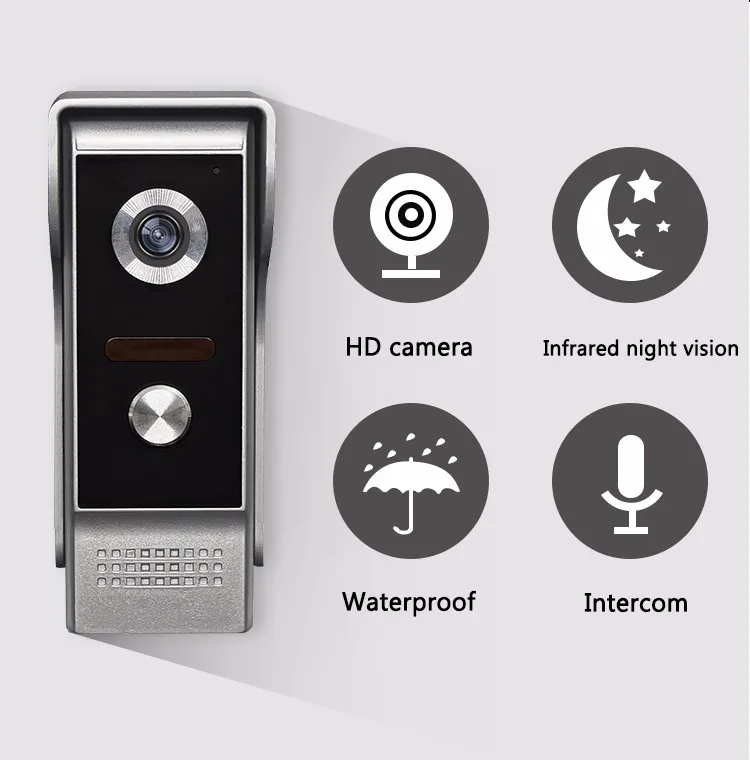 Color Screen Video Intercom System Doorbell With One Camera Outdoor