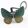 2016 Newest Fancy Colorful CZ Inlayed Solid 925 Silver Fashion Vivid 3D Spreading Wing Butterfly Rings Jewelry