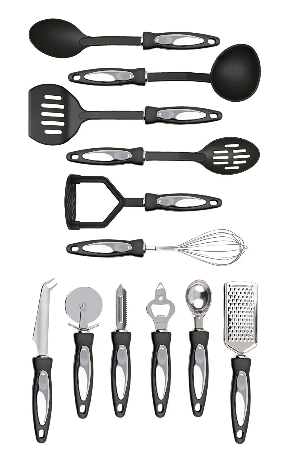 Premier Housewares 12-piece Stainless Steel Tool Set With Black Handles And