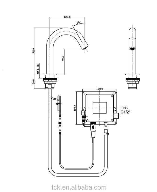 CUPC Automatic Hospital Water Tap with sensor at water outlet