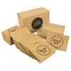 Natural Small Boxed Paper Kraft Greeting Thank you Card With Envelope Packaging