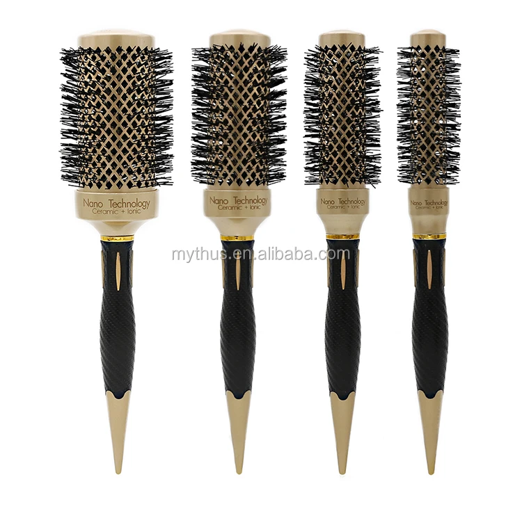 Round Aluminum Barrel Hairdressing Brush Hair Salon Professional Styling Tools Black Nylon Ionic Rotating Hairbrush Buy Ionic Rotating Hairbrush Round Ionic Hairbrush Round Barrel Haidressing Brush Product On Alibaba Com