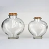 clear heart shaped glass bottle with cork wishing bottle factory direct price wholesale