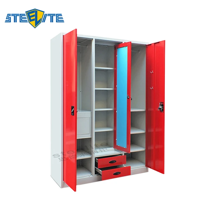 Knock Down Style Different Colour Steel Almirah Clothes Cabinet