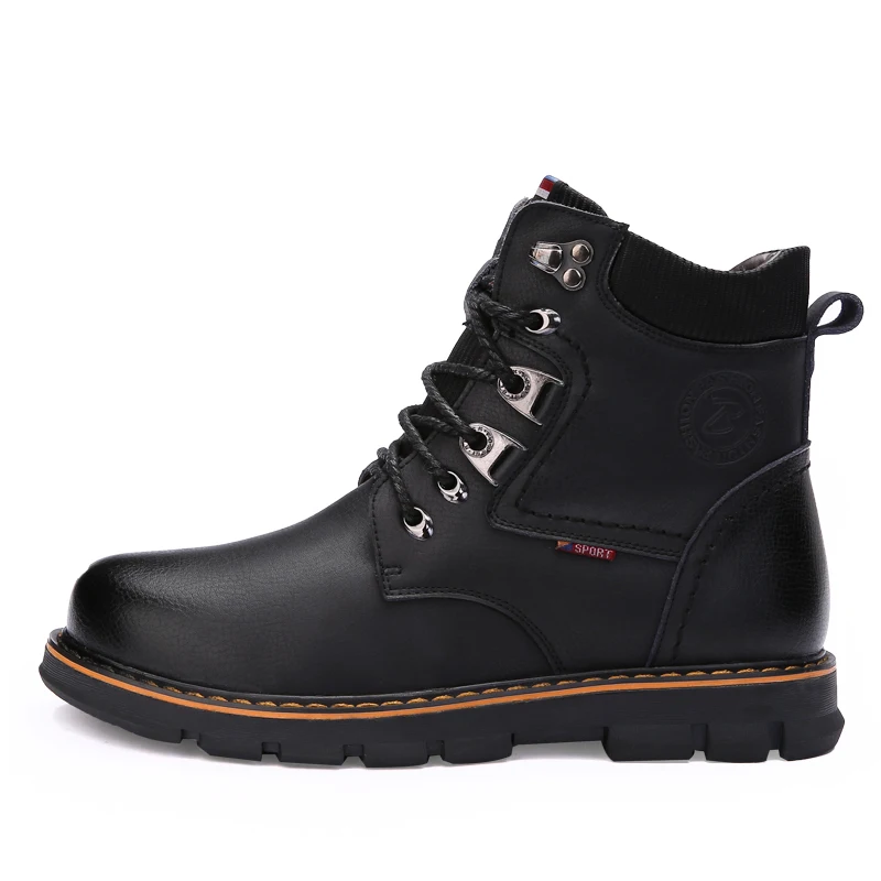 2014 Men Winter Fashion Snow Boots Men Genuine Leather