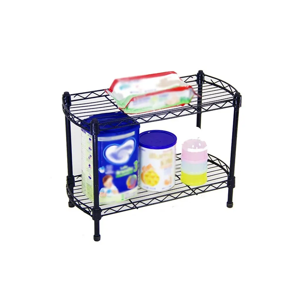 LQQGXL Storage and organization Shelving Home Metal Economy Curved Kitchen Shelves Desk Trim Simple Modern Bedroom Shelves 40x20x32cm