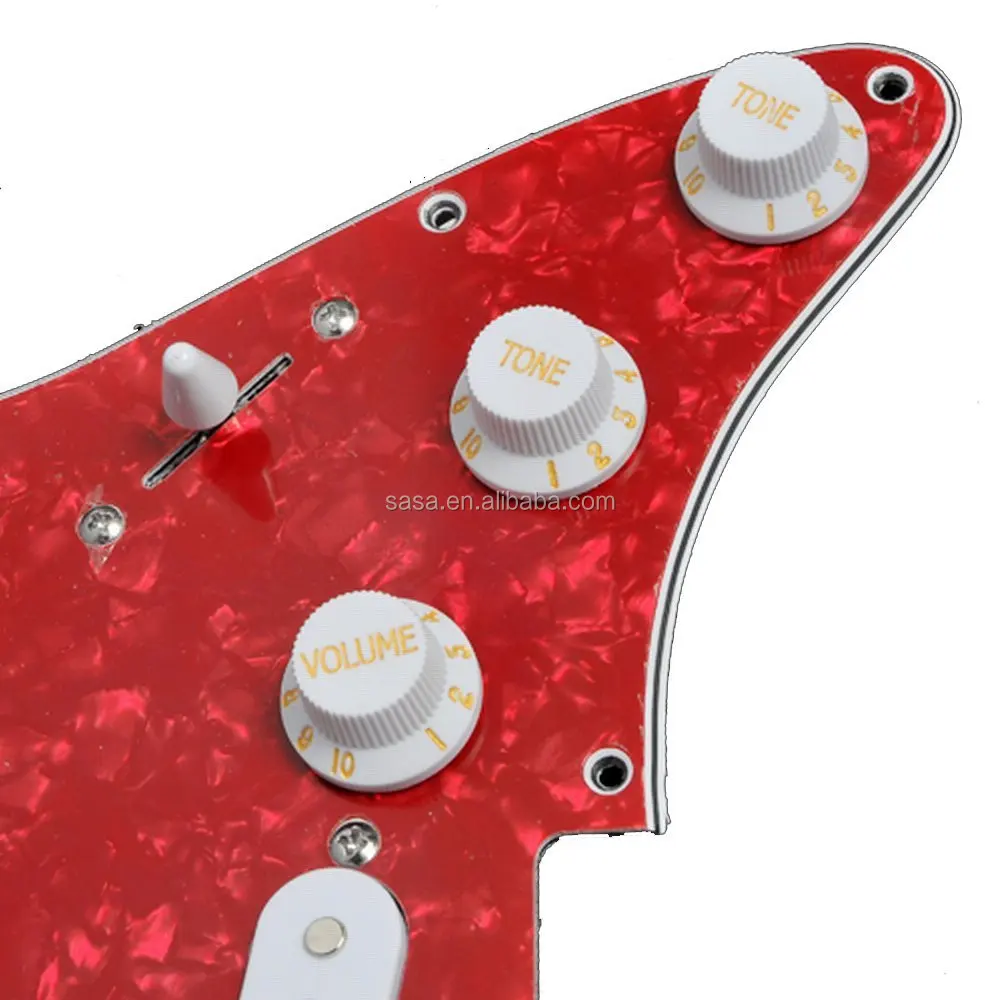 Red Pearl Prewired Pickguard 3 Single Coil For Classic Strat Guitar,St