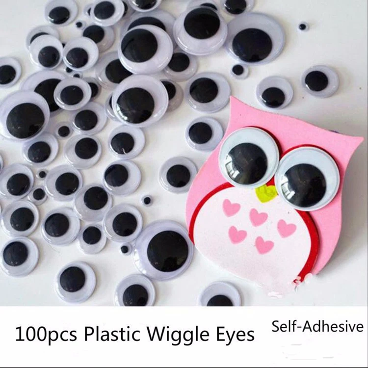 100pcs 6-15mm Plastic Wiggle Googly Eyes Self-Adhesive for Dolls Kids Craft RAS 100pcs 6-15mm Plastic Wiggle Googly Eyes Self-Adhesive for Dolls Kids Craft RAS