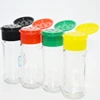 shaker glass salt pepper jars set with colored plastic hole cap