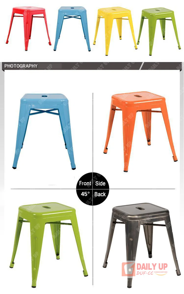 45cm Height French Bistro Rattan Chairs Stackable Convenient Outdoor Chair with PU Cushions Kitchen Bar Chair