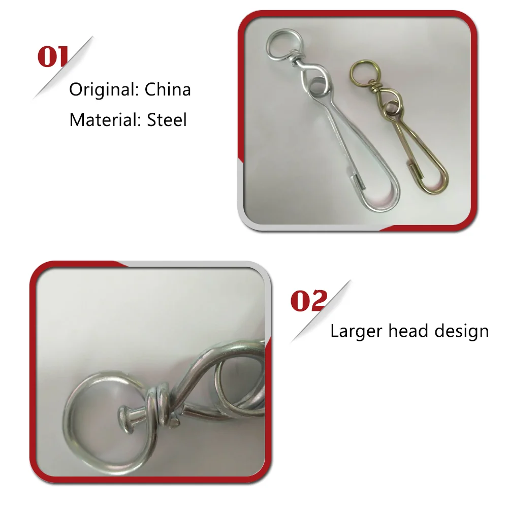 Hot Sale Lanyard Snap Clip Nickel Plated 4293 Spring Swivel Carabiner Zinc Plated Simplex Hook with End Ring
