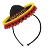 Cinco De Mayo Fiesta Party Black Spanish Hat Headband With Red Ball Fringe Headband Accessories