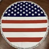 Personalized Round Printed Beach Towel,American Flag Beach Throw