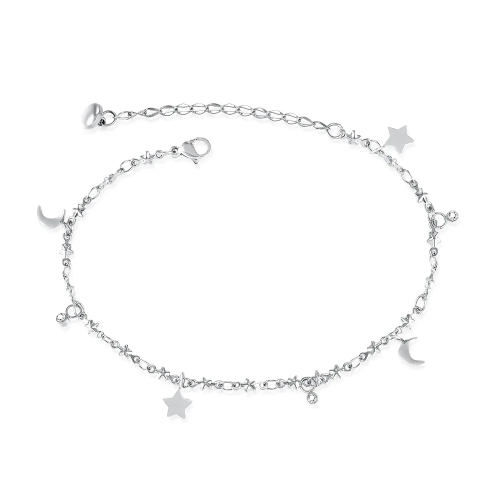 Mecylife Newest Link Chain Moon And Star Bracelets Anklet Bracelet Mecylife Newest Link Chain Moon And