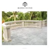 Exterior carved limestone stone stair Handrails