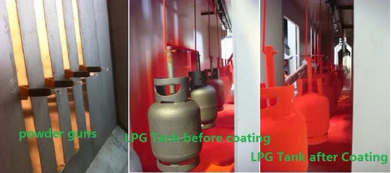 COLO Automatic Spray Booth with Reciprocator Powder Coating for LPG Tank