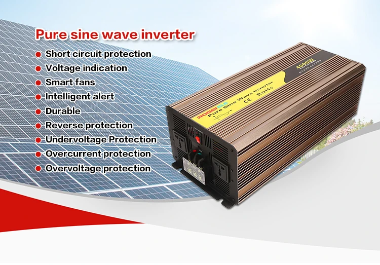 24v dc to ac 220v 4kva inverter 4kw solar pure sine wave 4000w power inverter