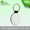 New Wholesale Unique Flexi round Sublimation PU Key Ring