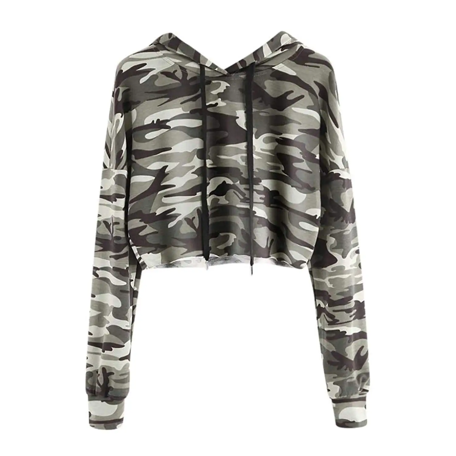 Women Ladies Fashion Rose Embroidered Hooded Sweatshirt Pullover Keepfit Crop Tops for Teen Girls