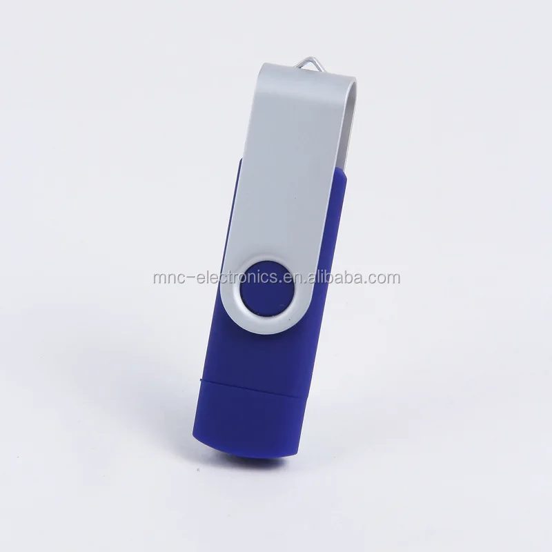 Dual usb port promotional gift customized logo printing swivel type 8GB android phone otg usb flash drive - ANKUX.COM
