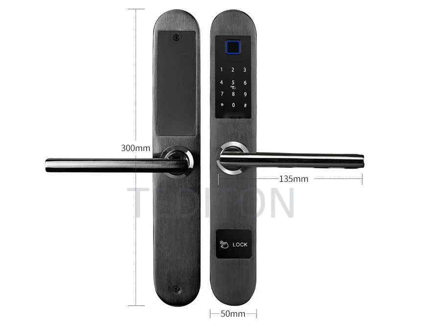 Keyless Door Sliding Lock Aluminum Biometric Sliding Door Lock