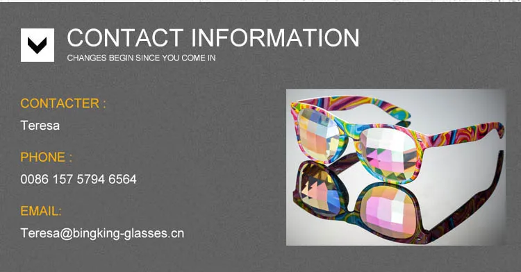 Custom Funny Rainbow Glasses for Mens Women Party Fashionable Kaleidoscope Glasses