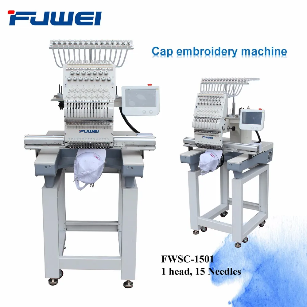 Fuwei Single Head 12 Needles Cap/flat Embroidery Machine As Tajima Type