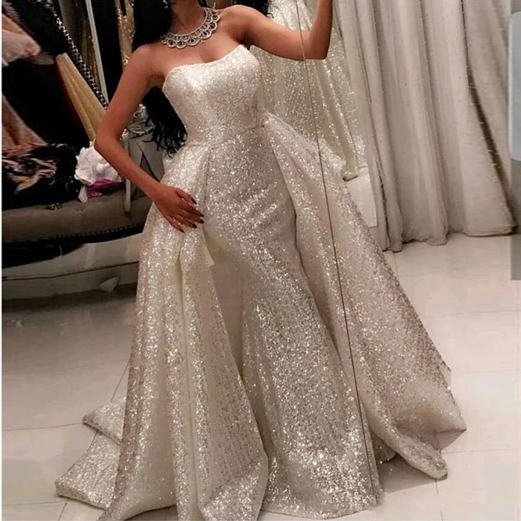 Latest Bling Mermaid Wedding Dress With Detachable Train Buy Wedding Dress Wedding Dress Detachable Wedding Dress Product On Alibaba Com