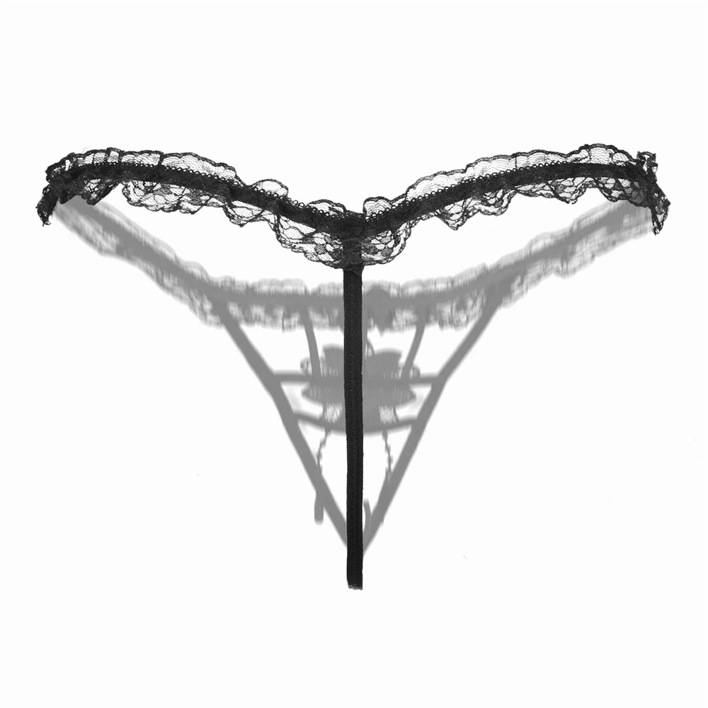 Women Lace Crothless Panties Lady Lingerie See Through Briefs G-string ...