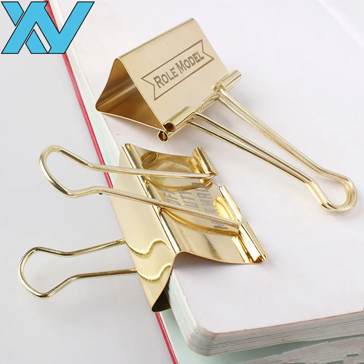 High Quality Fancy Shiny Metal Gold Giant Binder Clips With Customer ...