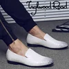 SS0006 Latest korean fashion men woven white loafers shoes man casual leather shoes 2018