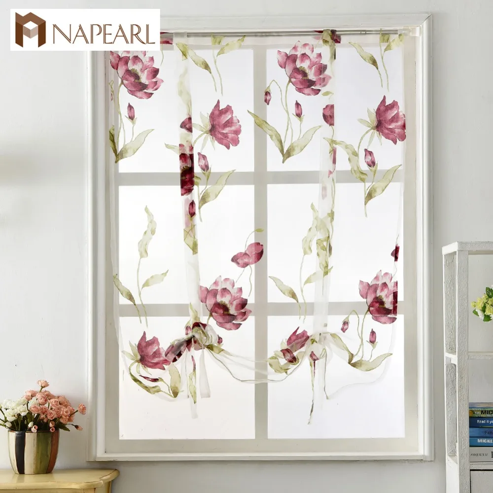 Napearl Estilo Romano Design Floral Cortinas Da Janela Da Cozinha Napearl Estilo Romano Design Floral Cortinas Da Janela Da Cozinha
