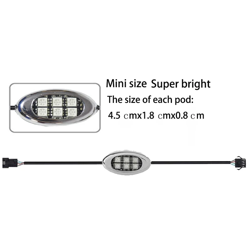Sunpie 8 pcs motorcycle LED Light Kit Strips with Blue-tooth Remote