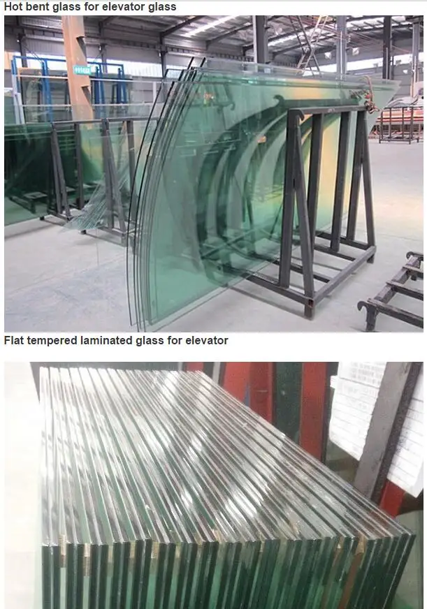 8.76mm 12.76mm 16.76mm curved laminated glass for elevator SYS