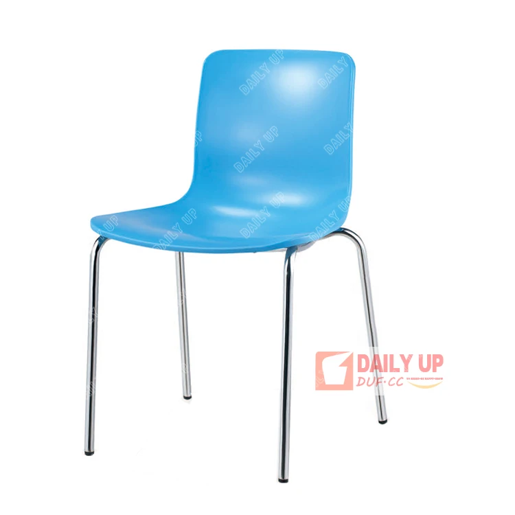 China Hot Sale Fancy Stackable Chair General Use Plastic Dining Chair Banquet Chair with Metal Legs