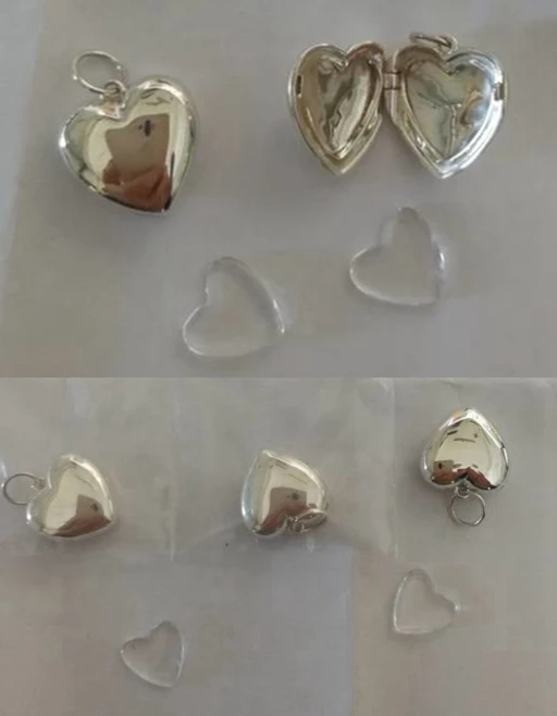 Diy Custom Solid 925 Sterling Silver Open Heart Shape Photo Frame