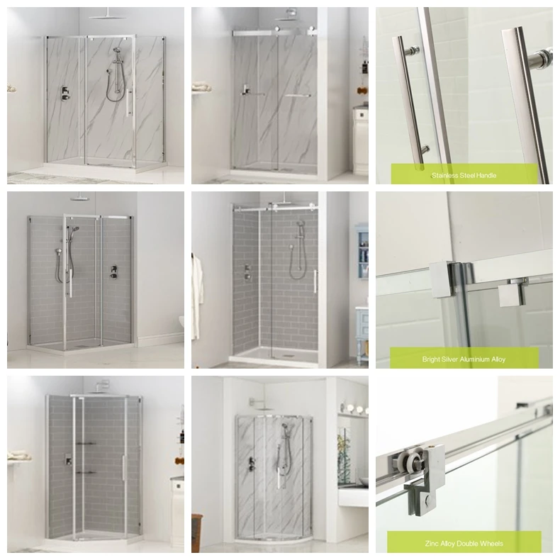 Ce En12150 Tempered Folding Glass 10mm Clear Tempered Glass Shower Wall