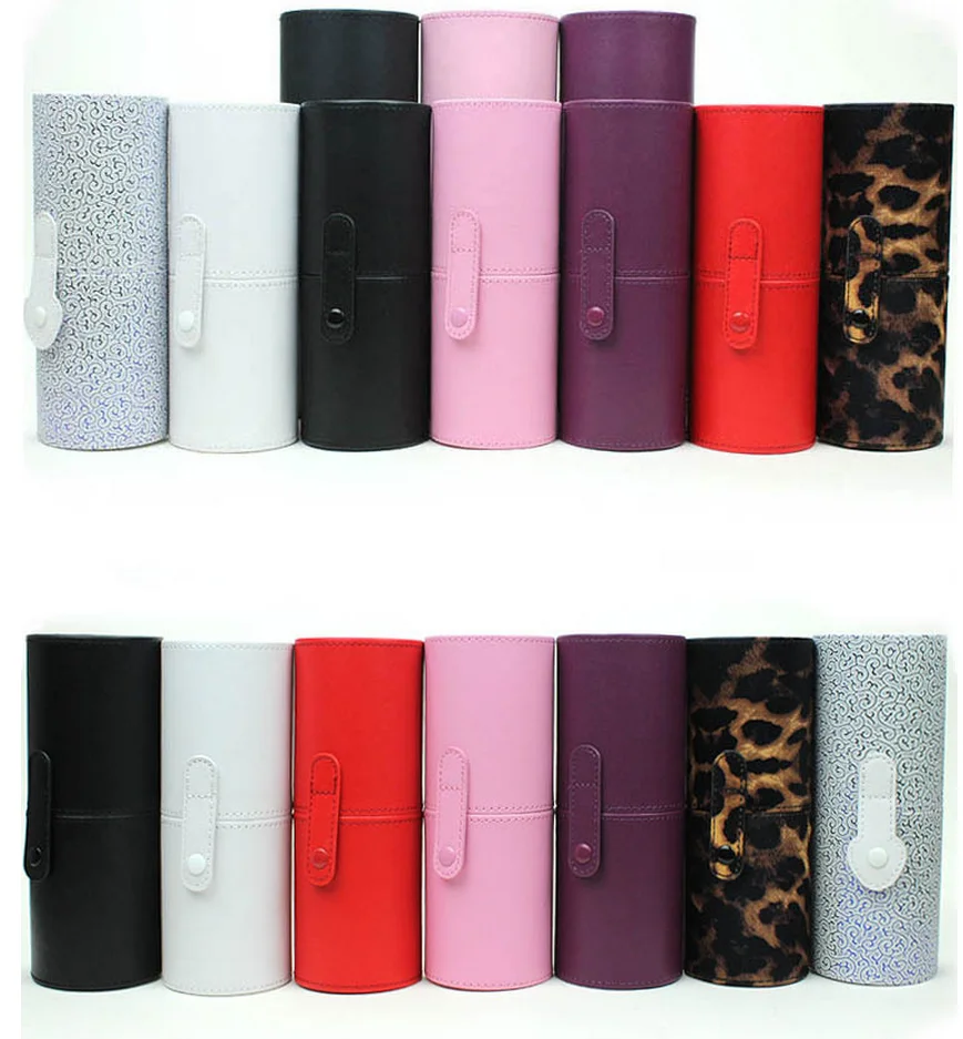 cylinder makeup brush case