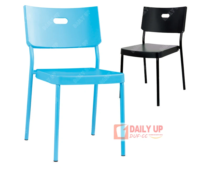 Top China Furniture whole chair in one colour thicken PP board powder coating steel frame dining chair dinner chair for sale