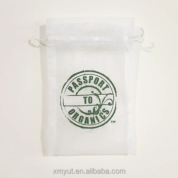 Shoe Bag/organza Pouch Logo or Customized Acceptable Cheap Custom Printed Organza Gift Drawstring Recyclable White with Pink
