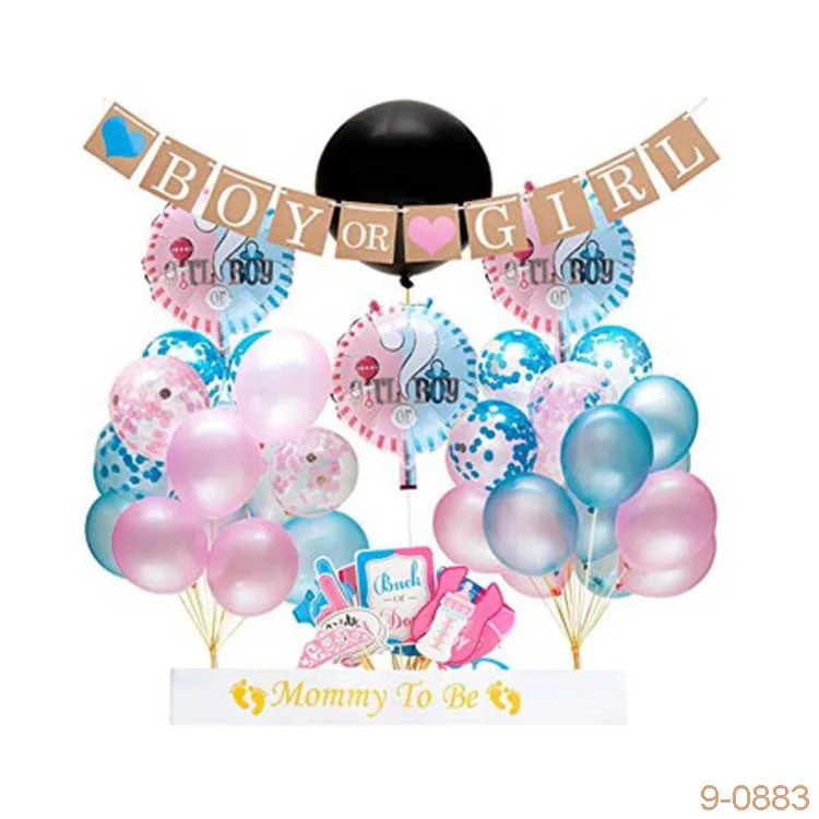 36'' Black Confetti Balloon Gender Reveal Party Baby Gender Reveal