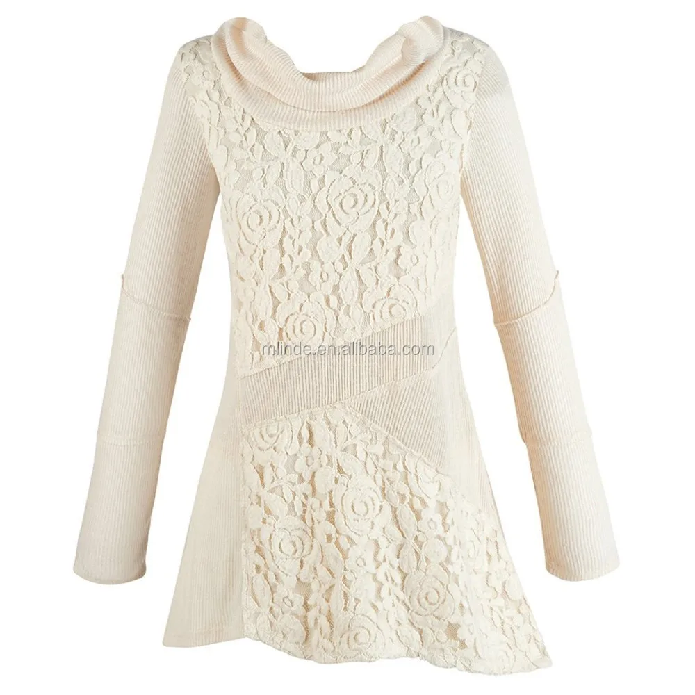Womens cream tunic sweater Clearance