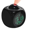 Zogift mini Digital projection Cube alarm clock Smart Digital Projector Talking Alarm Clock