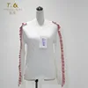 Women Long Sleeve Crew Neck ruched Knitted Pullover