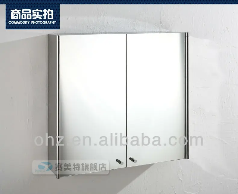 Double Door Stainless Steel Bathroom Mirror Vanity Top