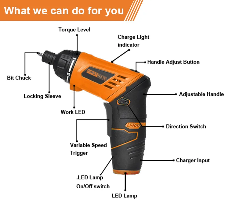 3.6v Revolver Cordless Electric Torque Screwdriver Sets Adjustable