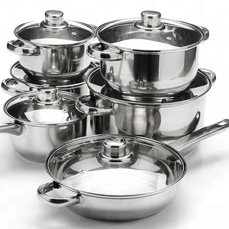 Buy Wholesale China 12pcs Stainless Steel Cookware Set Pots Pans