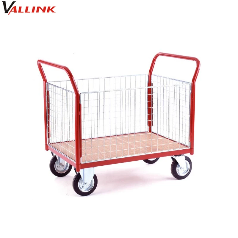 Industrial Metal 4 Wire Mesh Sides Rolling Cage Cart Buy Cage Cart