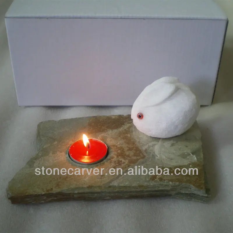 STH09 Tealight with white rabbit Joy Garden.jpeg